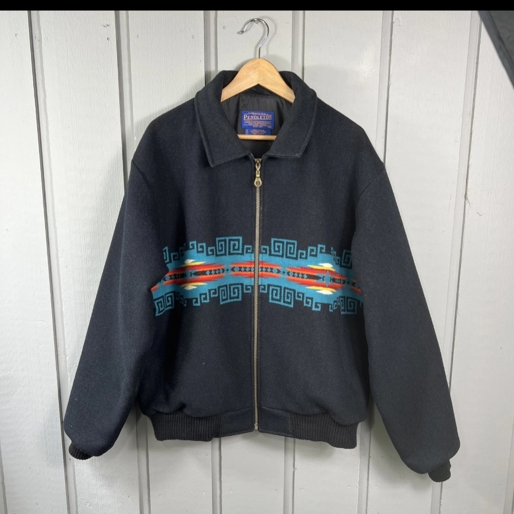 Black Jacket with Geometric Pattern - image 1